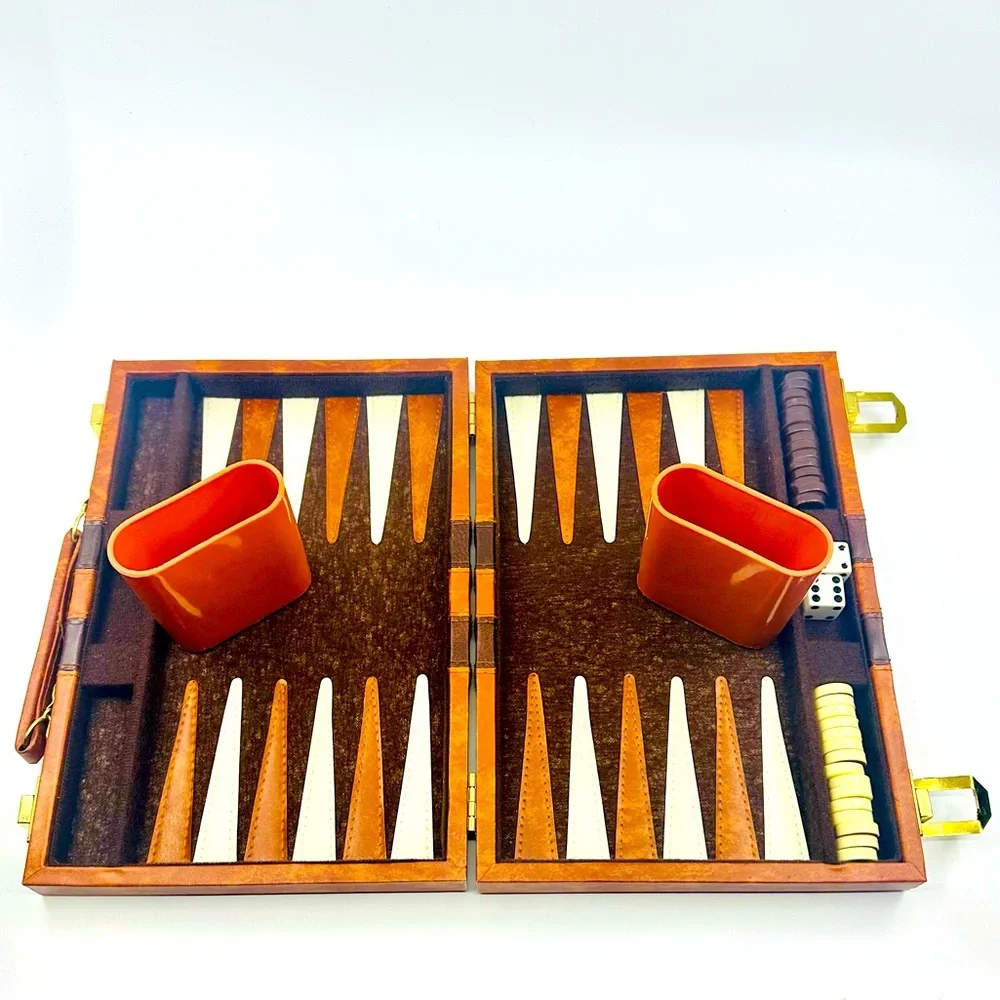 Backgammon Set - Classic Board Game Case - 2 Players - Picture 1 of 7
